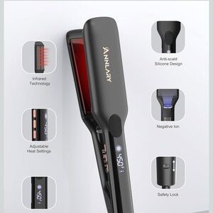 ANNLARY Black Hair Straightener with Infrared Technology